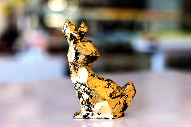 Easter Bunny by Kate Weiser with edible gold 